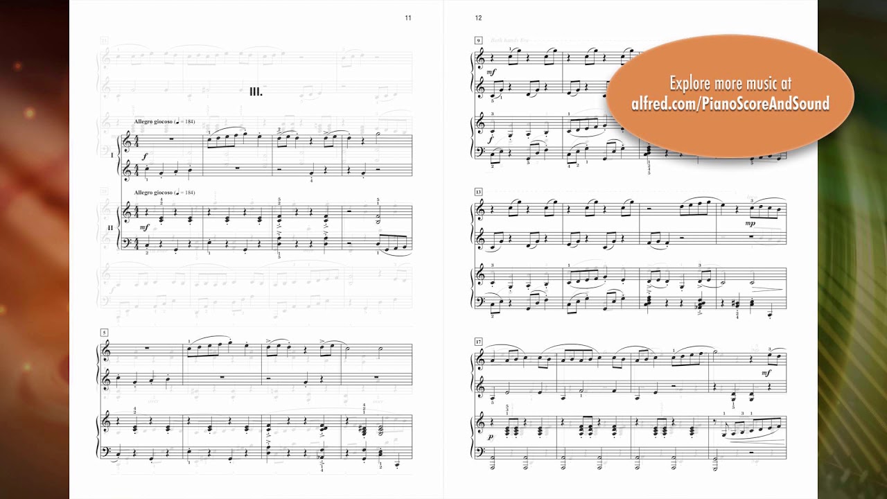 Concertino for the Young (2p, 4h) III. Allegro giocoso, by Dennis Alexander - Score & Sound, Piano
