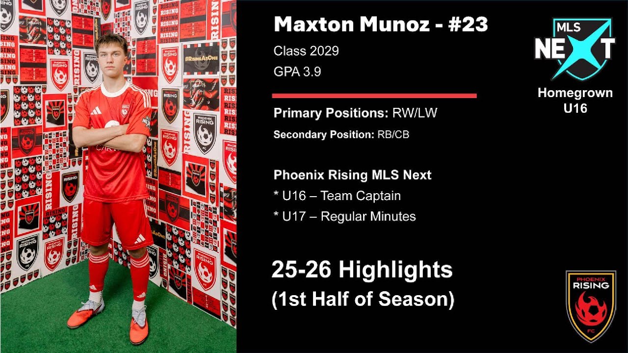 Mid-Season Highlights | U16 | MLS Next Homegrown| Maxton Munoz  (2010) Phoenix Rising Pro Academy