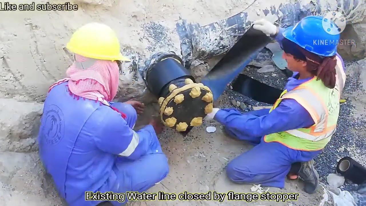 Water line closed(by flange stopper) & abundant