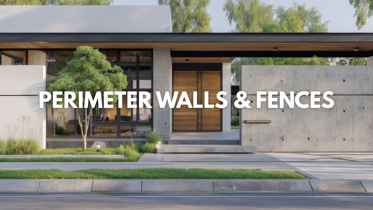 Elegant Modern Exterior Perimeter Walls & Fences | Luxury Homes