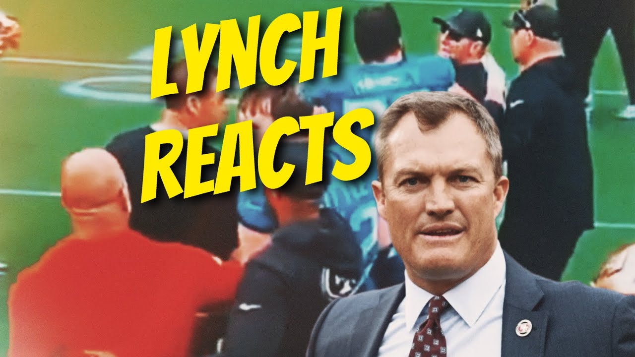 49ers GM John Lynch reacts to heated altercation between Robert Saleh & Liam Coen 👀