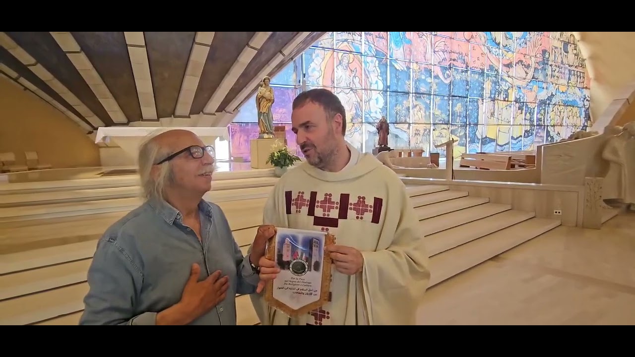 Il prof Fulvio Iampieri incontra Padre Pasquale nel Santuario delle Grazie a San Giovanni Rotondo