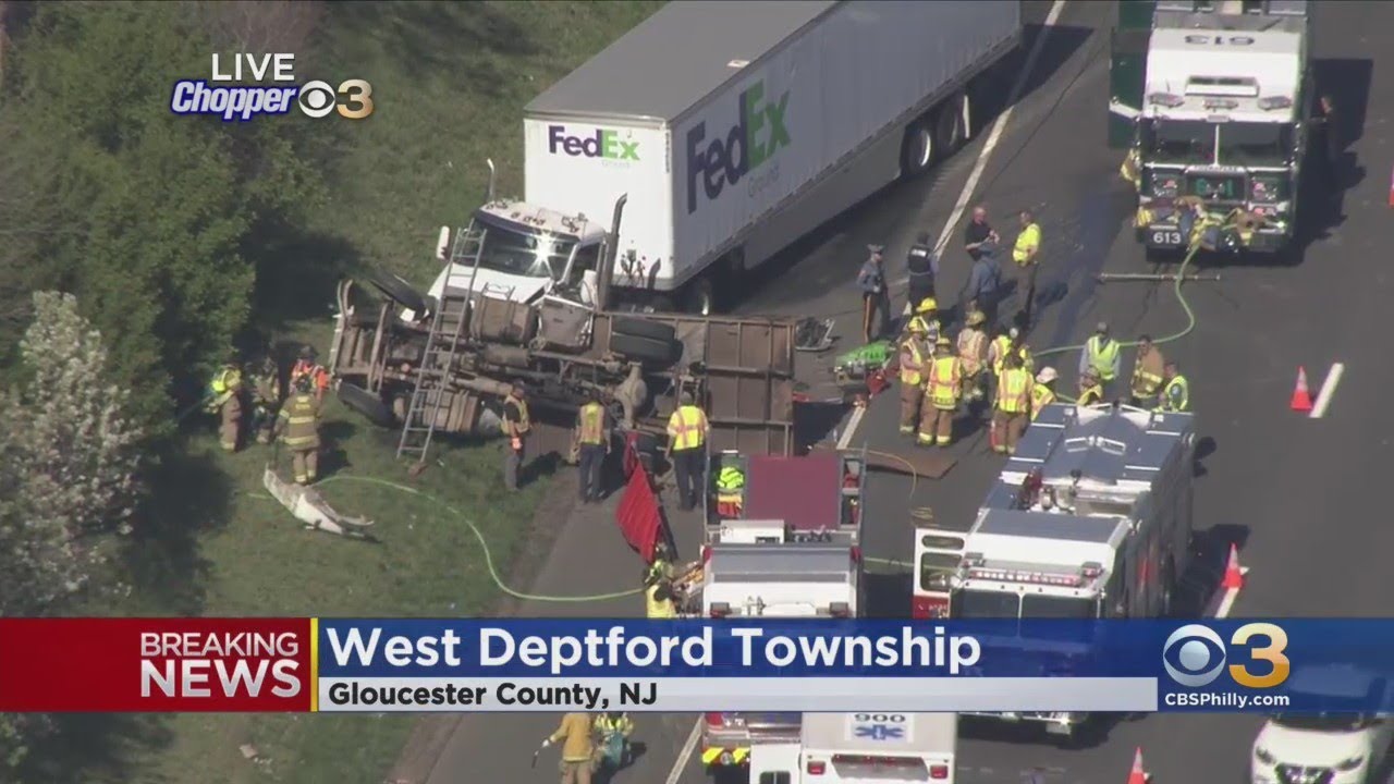 Chopper 3 Over Crash On I-295 In West Deptford Township