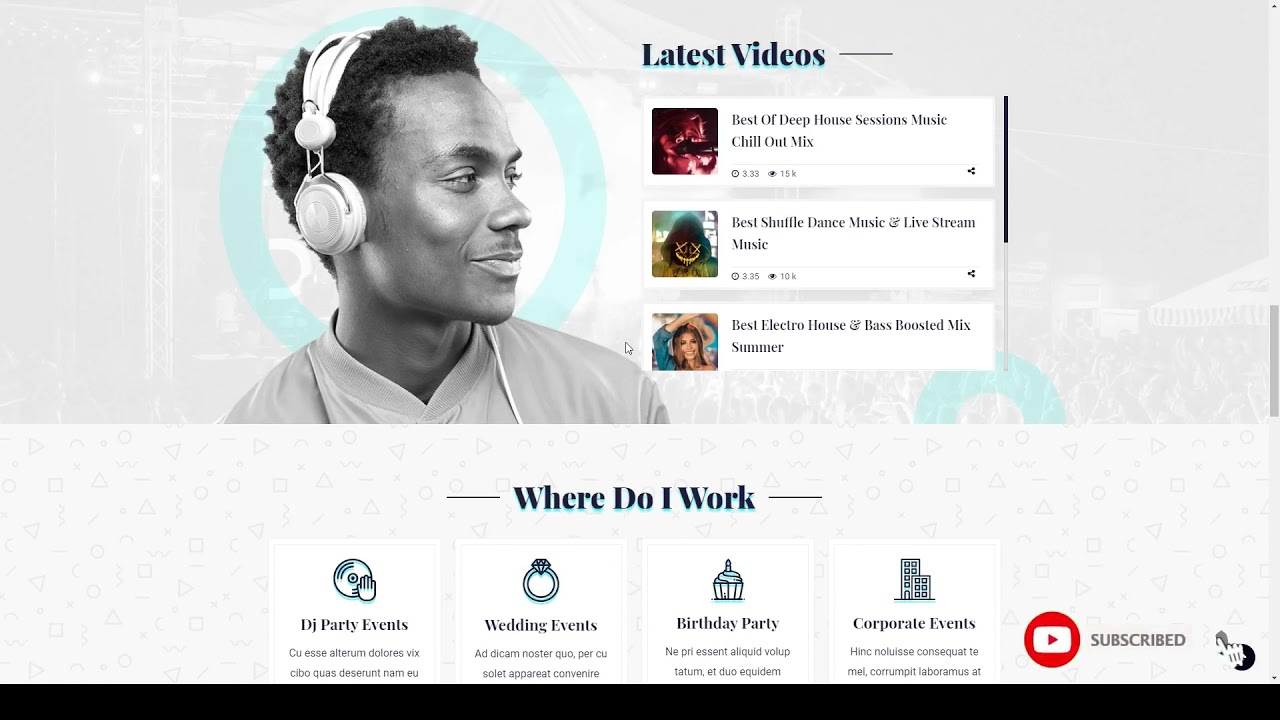 Musiziya - Musician Band WordPress Theme singer music album Easy Create Website
