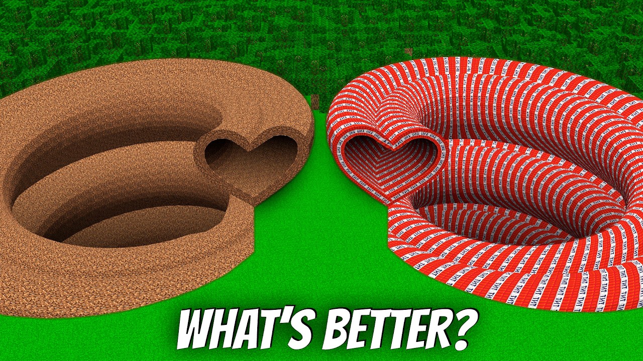 Which Is Better: TNT HEART Tunnel Pit vs DIRT Tunnel Pit in Minecraft ?