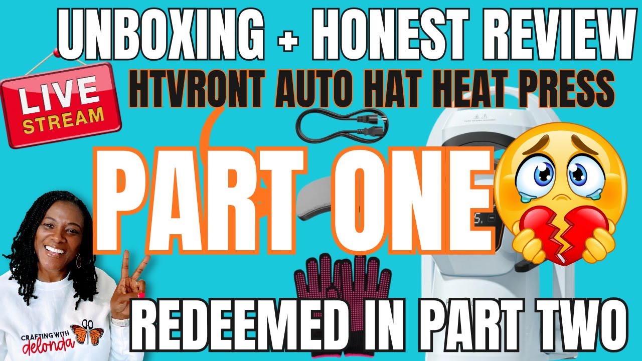 HTVRONT AUTO HAT HEAT PRESS | Unboxing + Honest Review (LIVE)