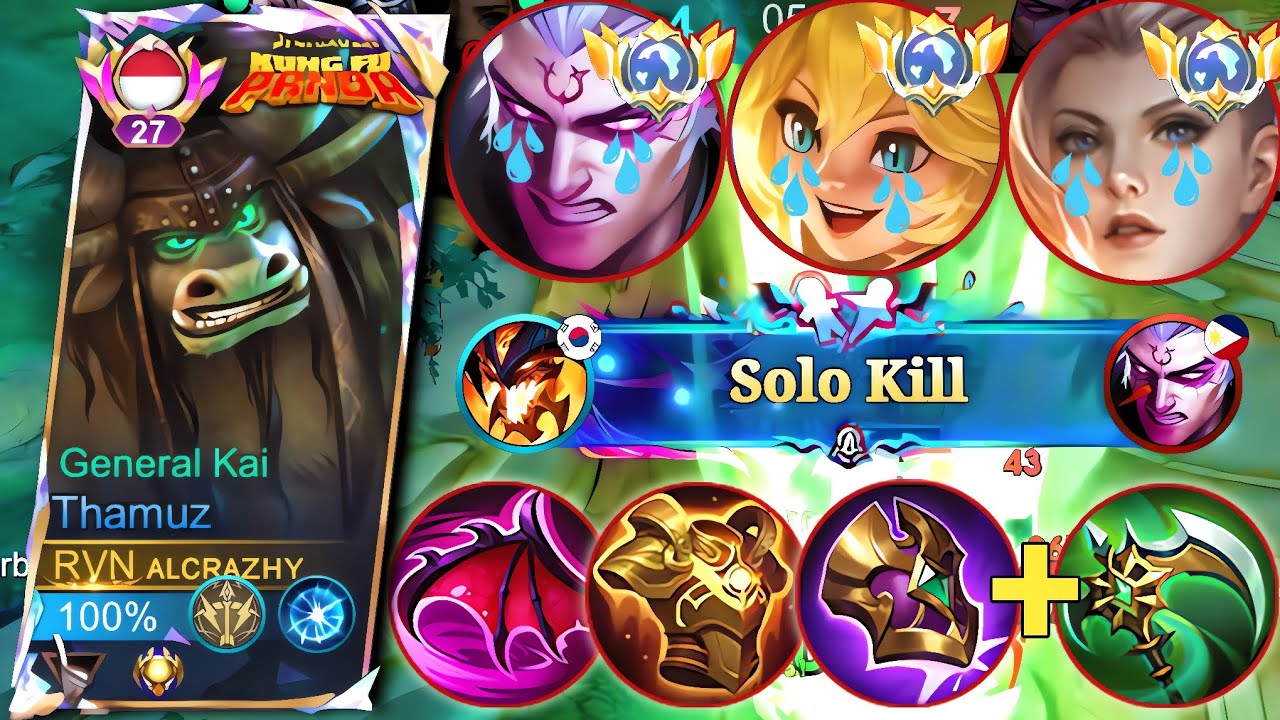 THAMUZ SOLO RANK KETEMU TRIO MUKIL PEMBAWA PETAKA‼️GAMEPLAY TOP GLOBAL THAMUZ - MLBB