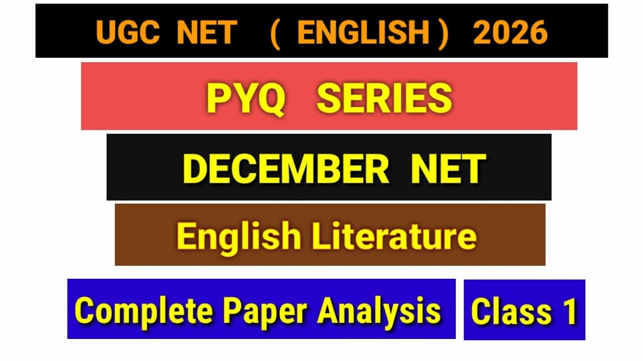 NET  ENGLISH  PYQ  SERIES // DECEMBER  NET - 2026 //JANUARY  5TH  2026  PAPER  SOLUTION // PART - 1