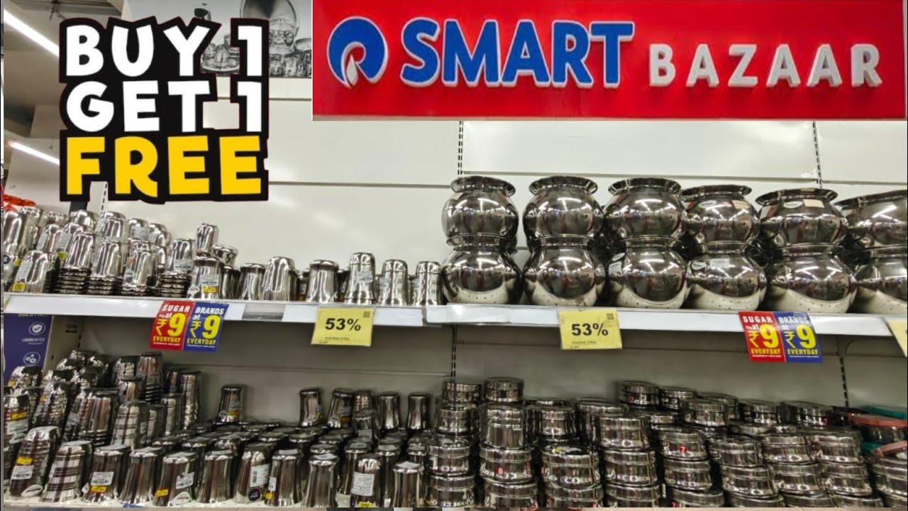 🔥Reliance Smart Bazaar Clearances Sale 80% off, buy 1 get 1 offers,new kitchenware & household item.