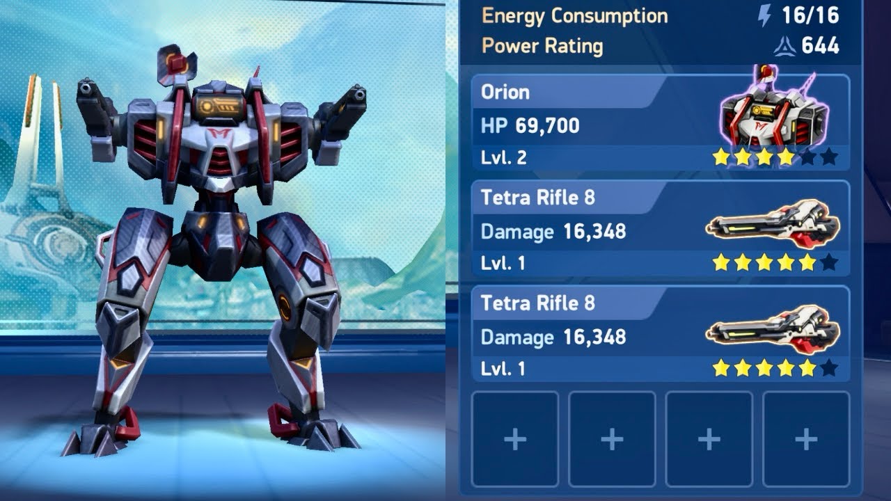 Orion and legendary tetra rifles 8 | power shot destruction | mech arena