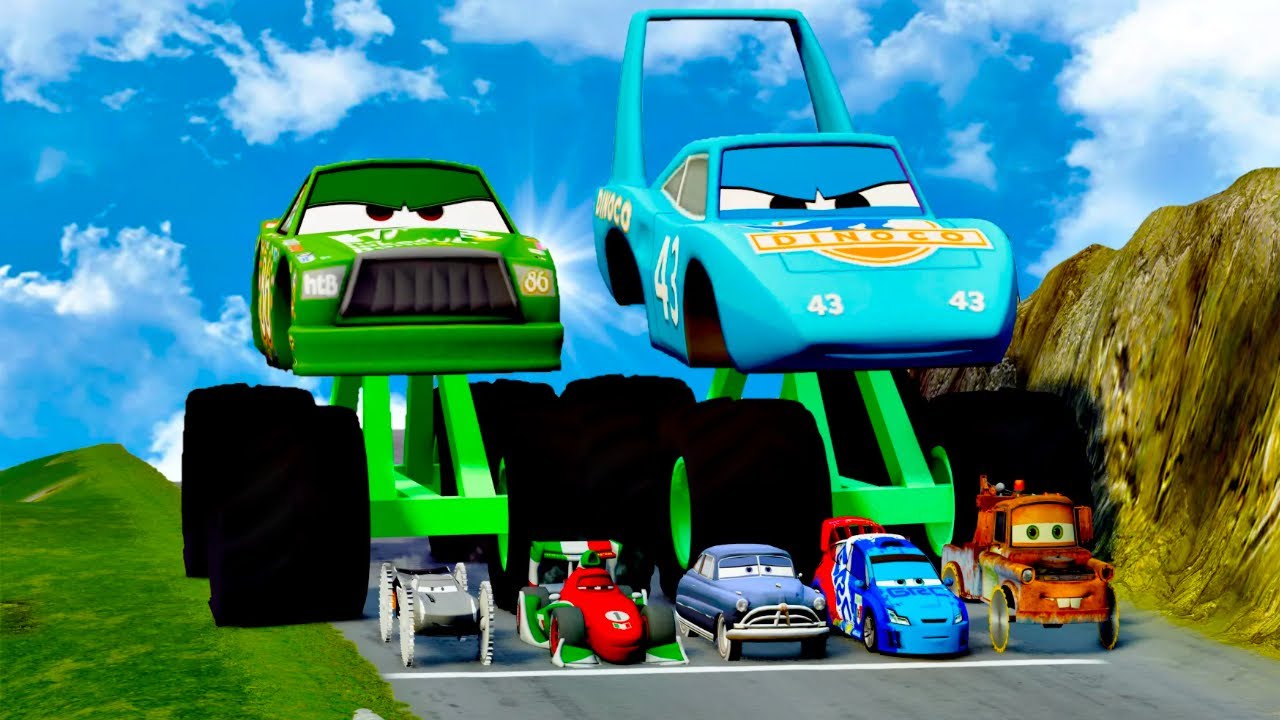 Big & Small Colors Dinoco King with BTR wheels vs Thomas Train | BeamNG.drive