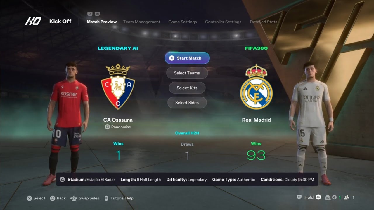 EA SPORTS FC 26 | Legendary | LALIGA EA SPORTS | CA Osasuna v Real Madrid | Estadio El Sader