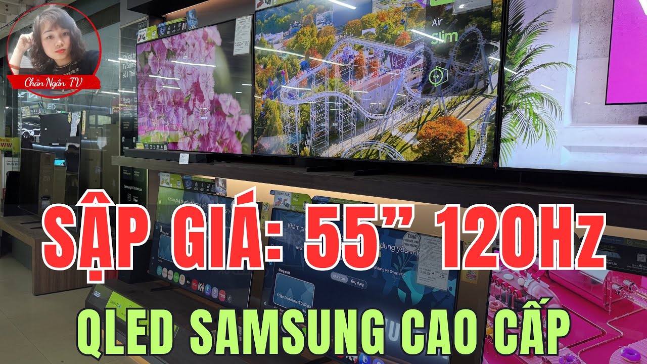 Sập Giá Tivi QLED 55 Inch 120Hz Samsung Cao Cấp | Xem Phim Đã, Chơi Game Mượt | Chân Ngắn TV