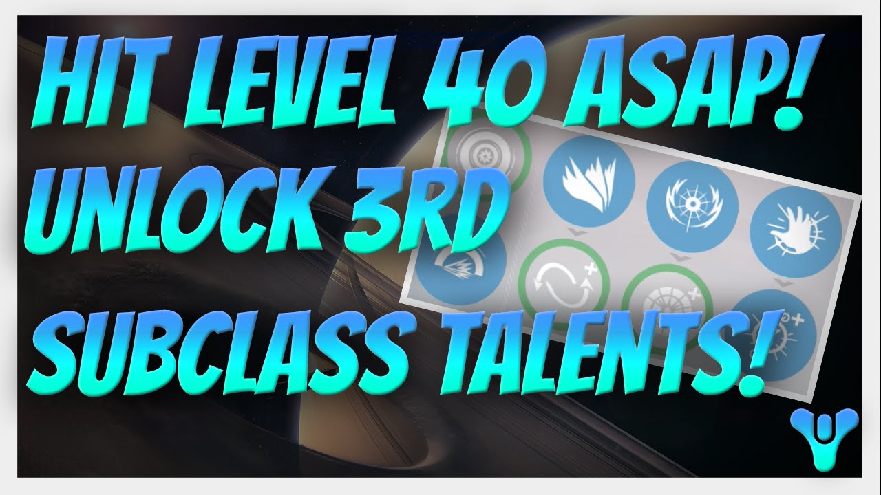 Destiny - Taken King. How to Level up to 40 Fast and Level up 3rd Subclass without the Grind. Guide.