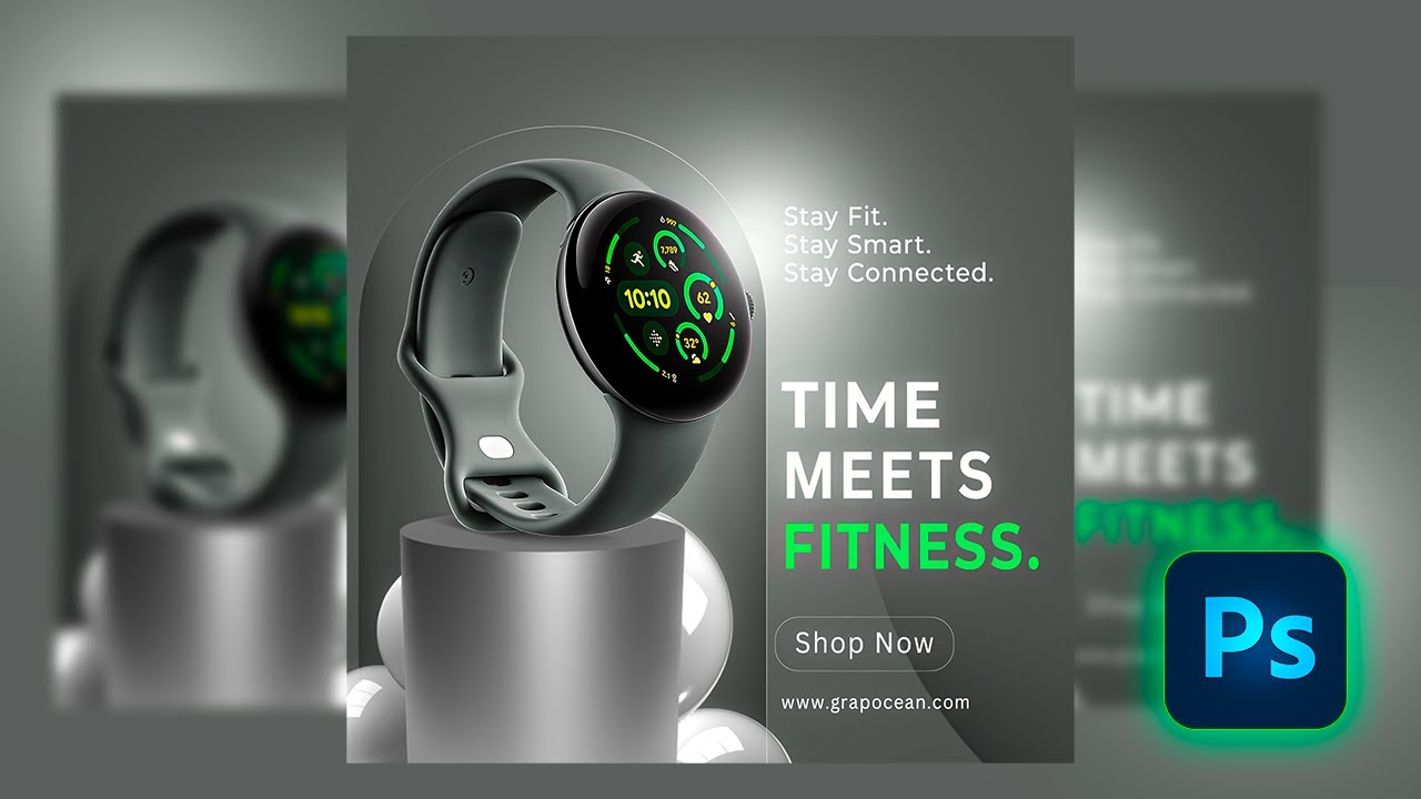 Smartwatch Ads Banner Design in Photoshop | Step-by-Step Tutorial
