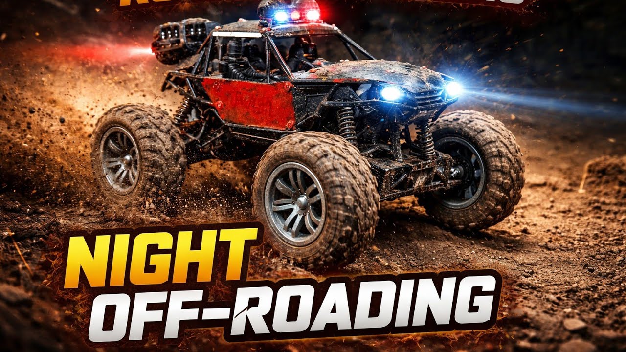 4x4 RC MONSTER TRUCK Night Off Roading 💀. RC Rock Crawler Off Roading 🔥. #monstertruck #rockcrawler