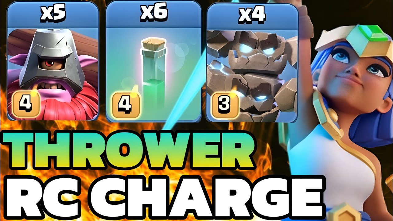 METEOR GOLEM + THROWER with Rc Charge attack Strategy Is Insane | Best Th18  attack Strategy ( Coc )