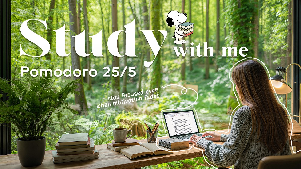 3-HOUR STUDY WITH ME ☃️ / Winter Forest with Piano Music 🎹 / 50/10 Pomodoro / Focus ADHD Relief