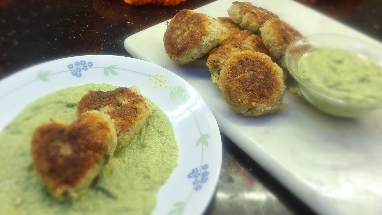 Nutritious Raw Banana Tikki | Healthy Snack With Coriander Peanut Dip🌿 