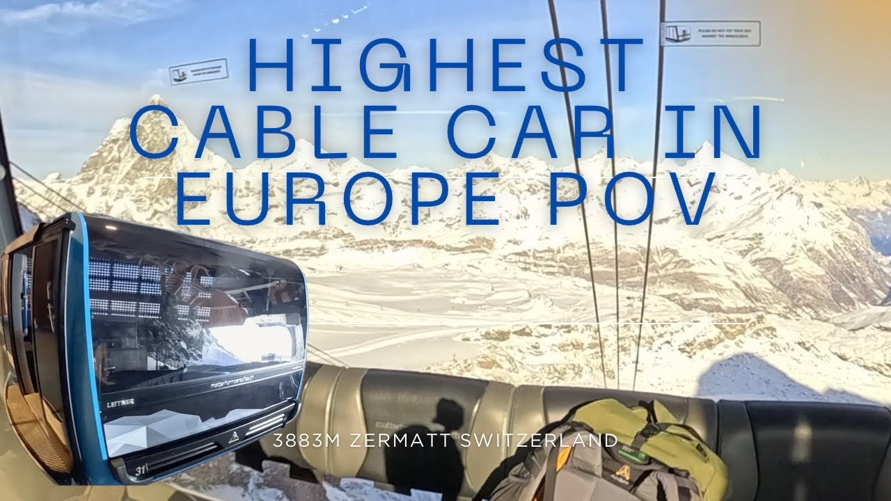Europes Highest Cable Car POV - 3883m - Matterhorn Glacier Paradise to Trockener Steg - Zermatt 🇨🇭 