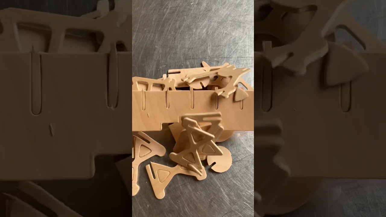 The parts of 3D Wooden Puzzle Biplane #shorts