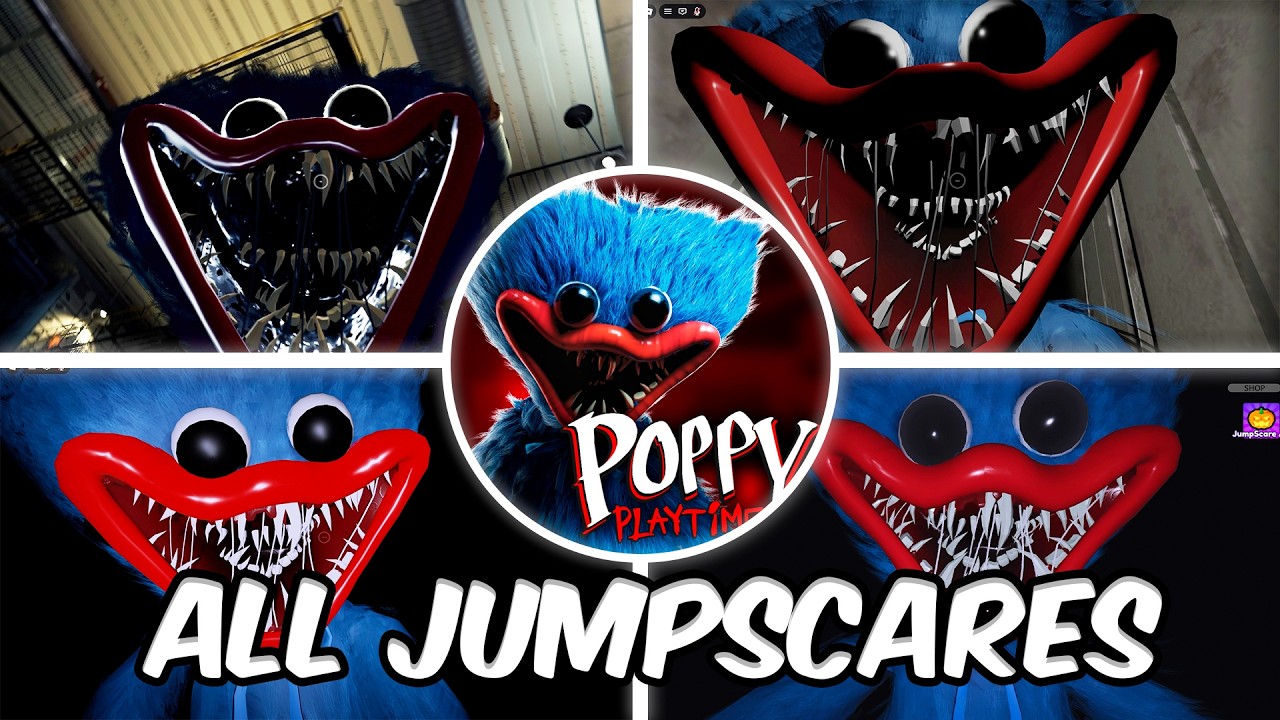 Poppy Playtime - All Jumpscares Original vs Roblox | Poppy Playtime vs Roblox Games