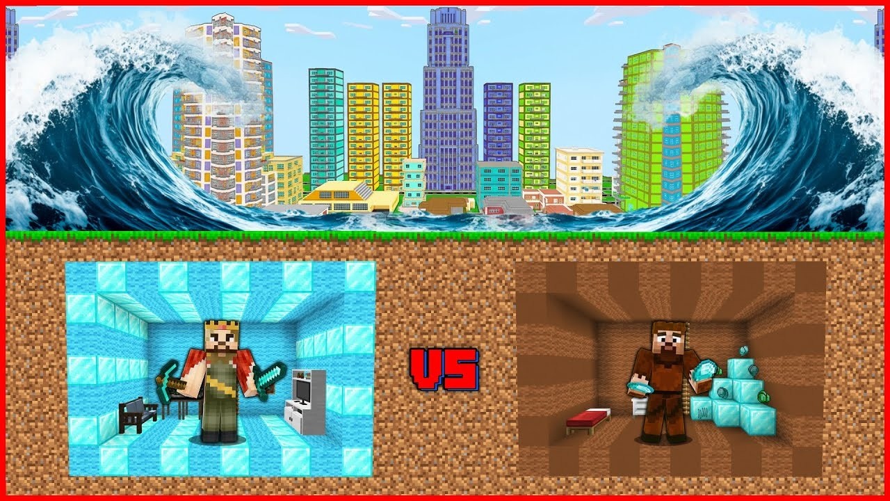 FAKİR SIĞINAK VS ZENGİN SIĞINAK! 😱 - Minecraft ZENGİN FAKİR HAYATI!
