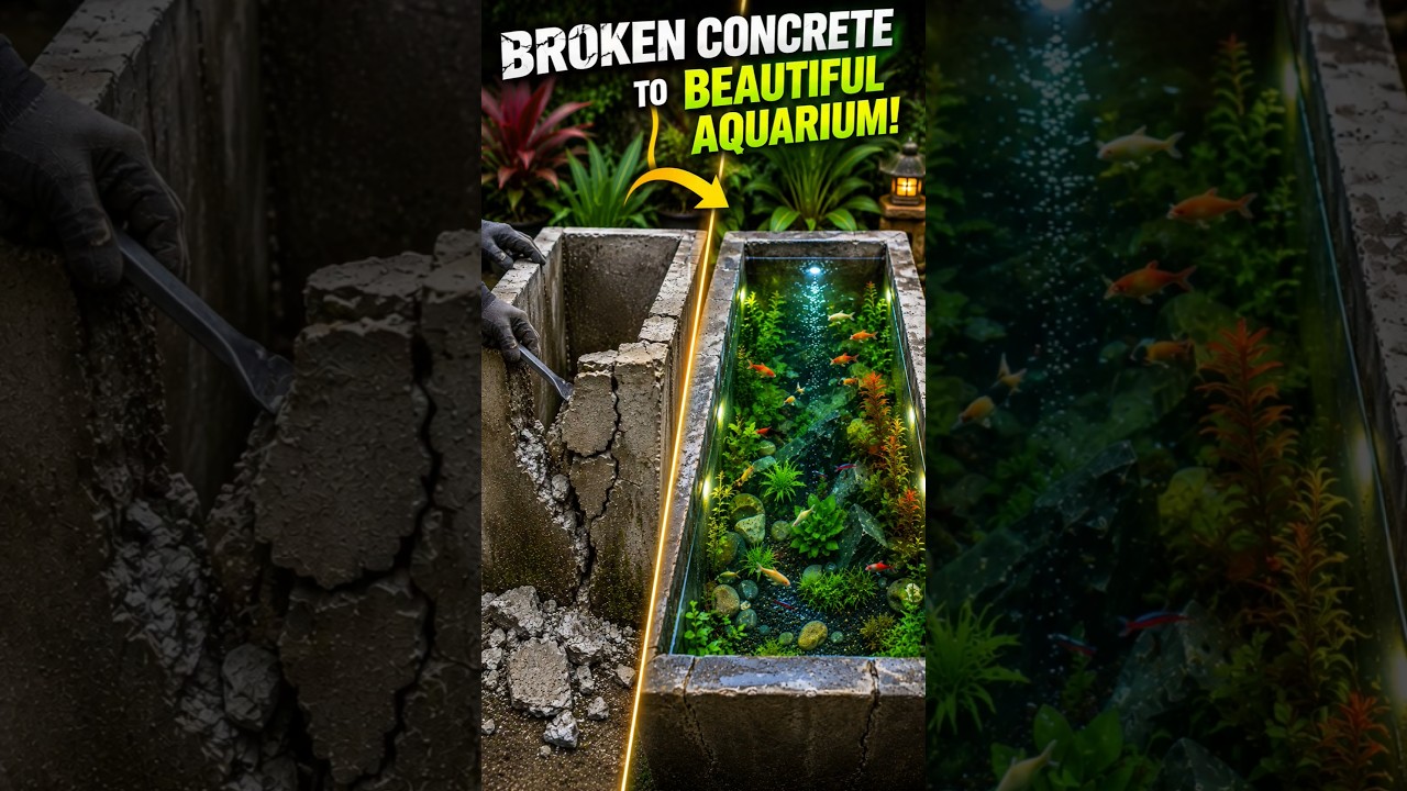 😱 You Won&rsquo;t Believe What This Broken Concrete Became! 🐠✨