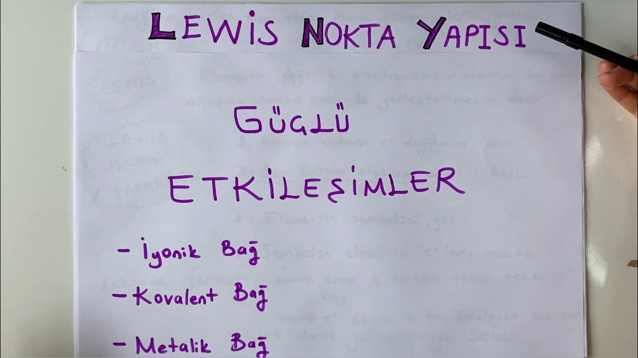 9. SINIF KİMYA - LEWİS NOKTA YAPISI VE İYONİK BAĞ | 2021 (PDF notlar dahil)