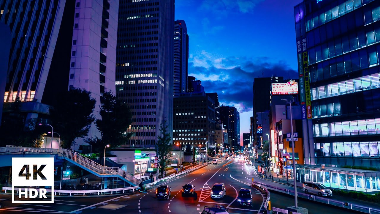 Twilight in Shinjuku Station area under redevelopment, Tokyo | 4K HDR with Binaural Japanese Sounds