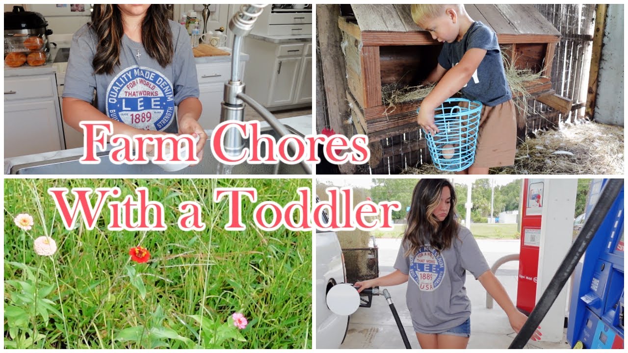 REAL Farm Day In My Life VLOG - Farm Chores With a Toddler | Wildflower Garden, Devotion, Feeding!