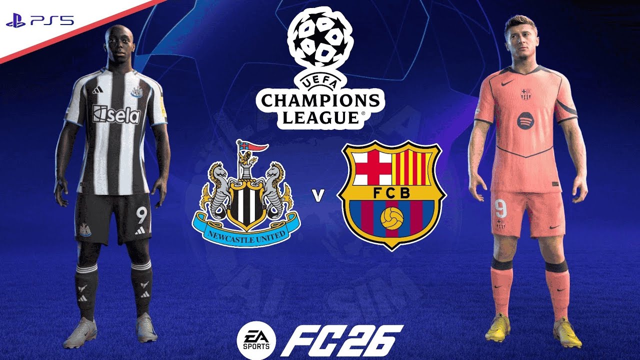 Newcastle v Barcelona | UEFA Champions League 25/26 - Round of 16| Match Simulation | FC26 PS5™[4K]