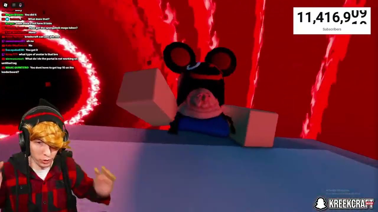 KreekCraft gets untitled tag game Roblox The Hunt Mega Edition Badge