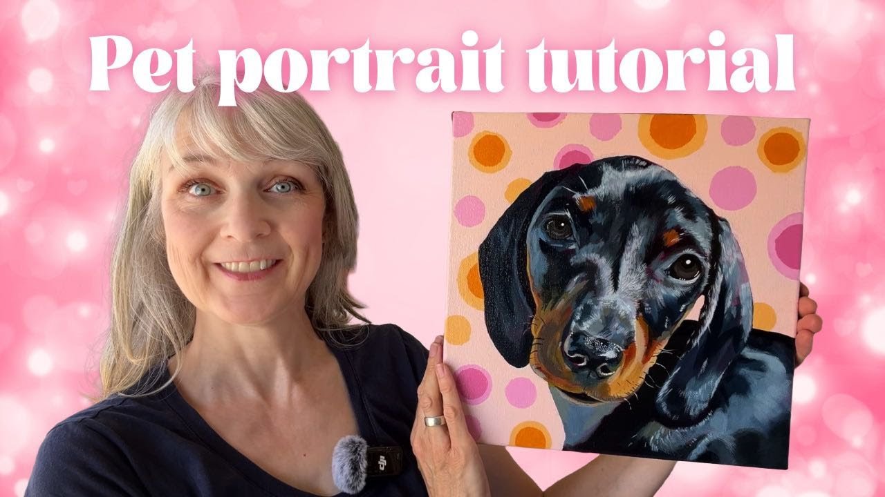 Realistic Pet Portrait in Acrylics - Complete Process