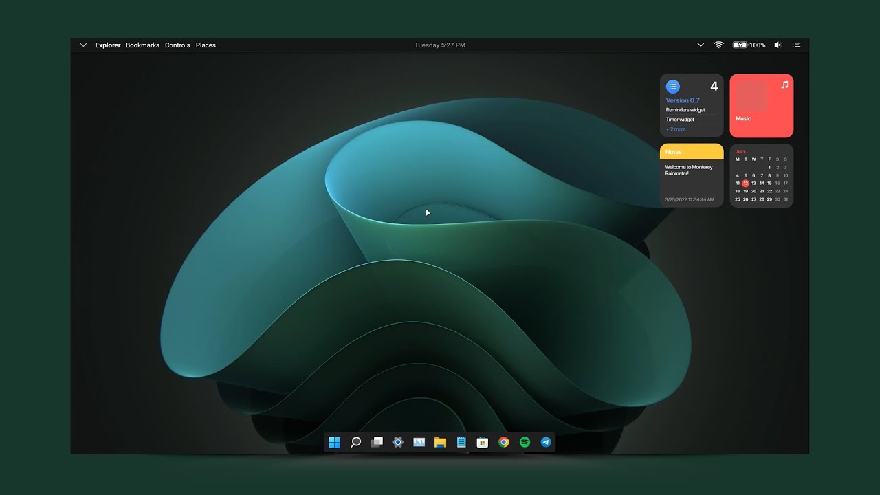Make Windows 11 Looks Minimalist with Rainmeter - Dark Theme