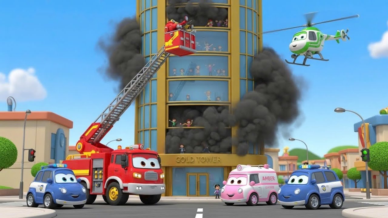 High-Rise Rescue! Fire Safety at Gold Tower 🏢🔥 | Kids Cartoons & Safety