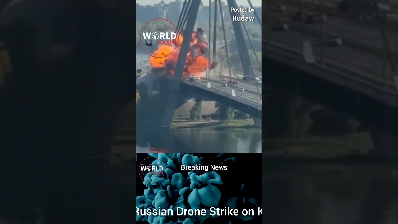 Dramatic Footage Shows Russian Drone Strike on Key Kyiv Bridge During Metro Train Crossing