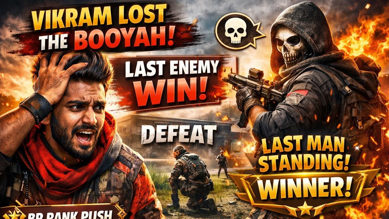 BR rank push with vikram || lost the booyah with last enemy|||