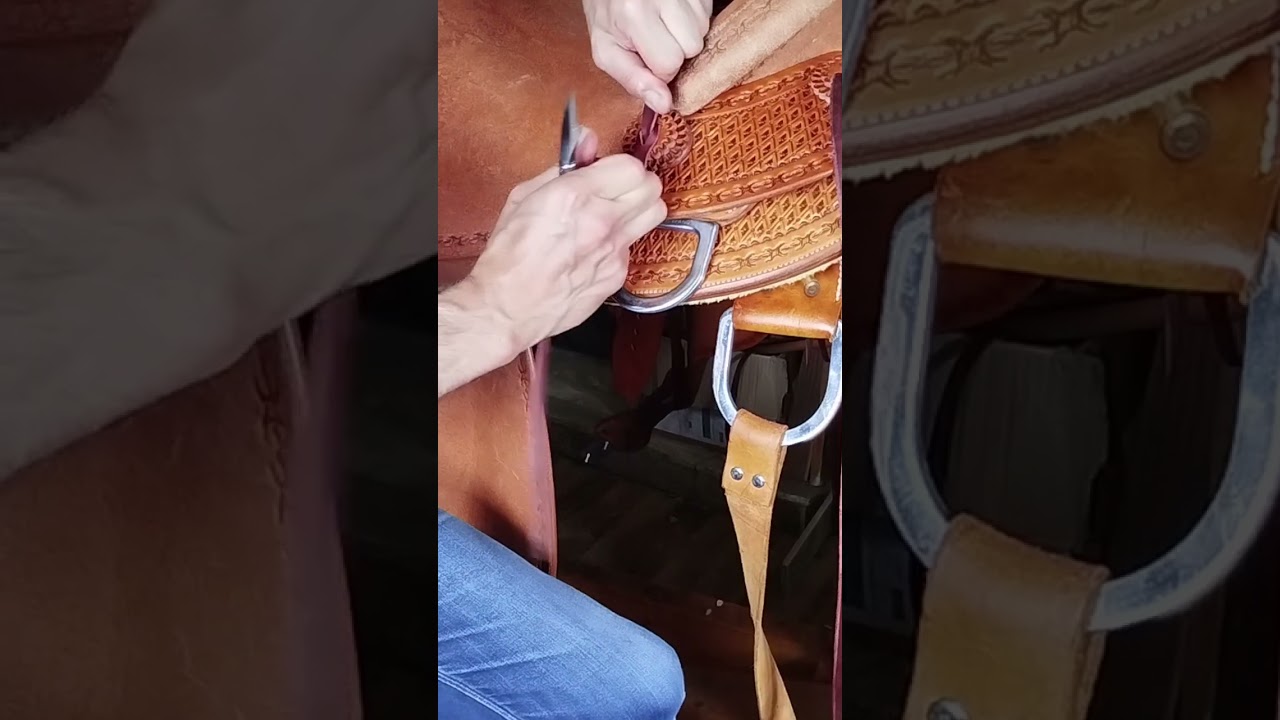 Saddle making - how to tie saddle strings with bleed knot