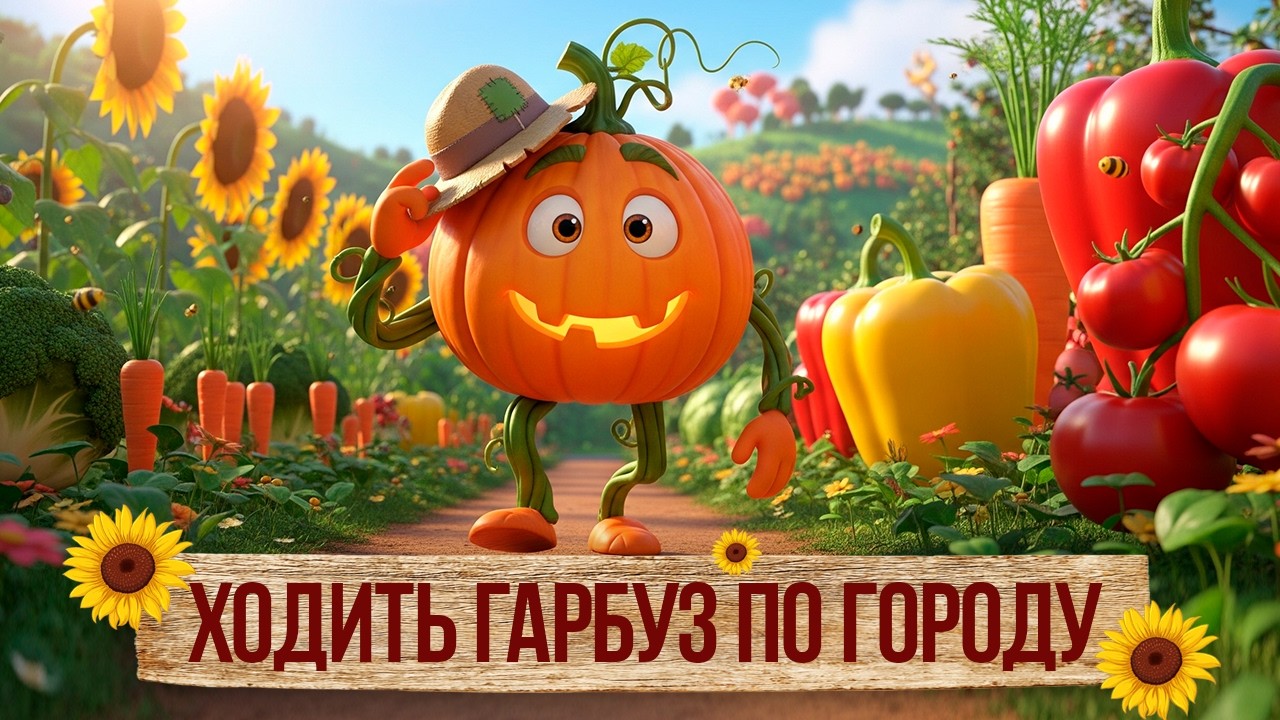 Ходить гарбуз по городу 🎃 Українська народна пісня для дітей | Дитячі пісні