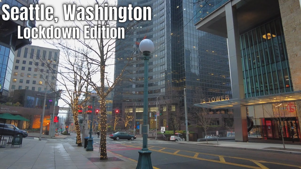 Seattle Lockdown Walk - Empty Morning Downtown 4k
