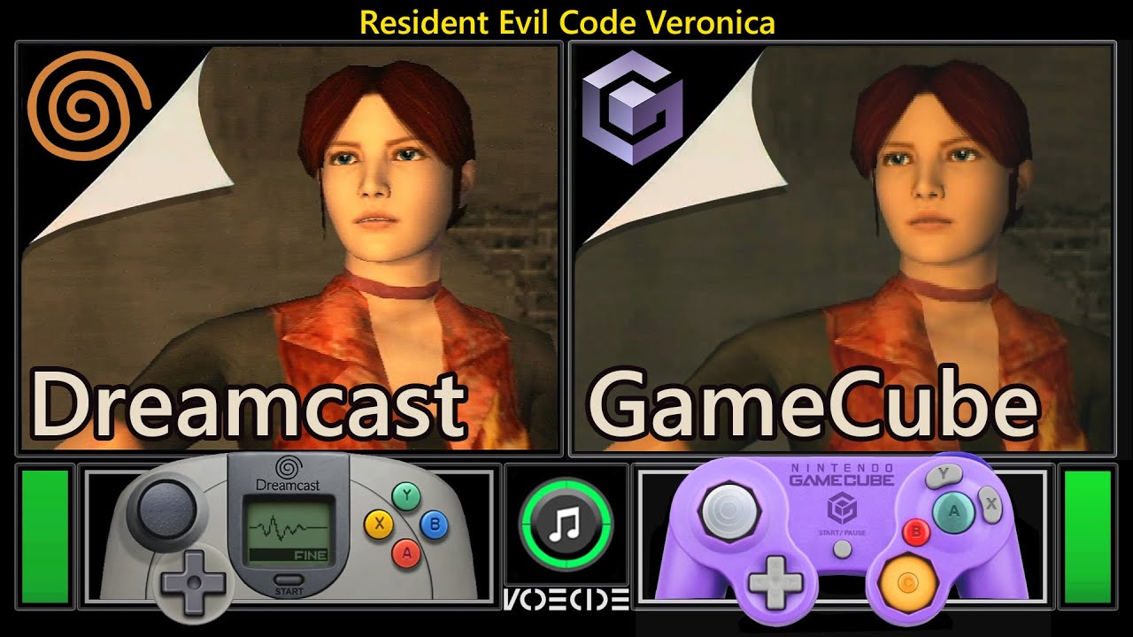 Resident Evil Code Veronica (Dreamcast vs GameCube) Real Hardware Comparison