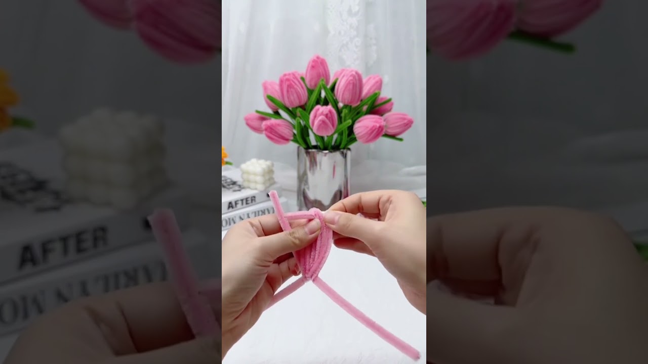L&agrave;m hoa tulip bằng kẽm nhung c&ugrave;ng Thi Florist #thucong #handmade #kemnhung #thiflorist #diyhandmade