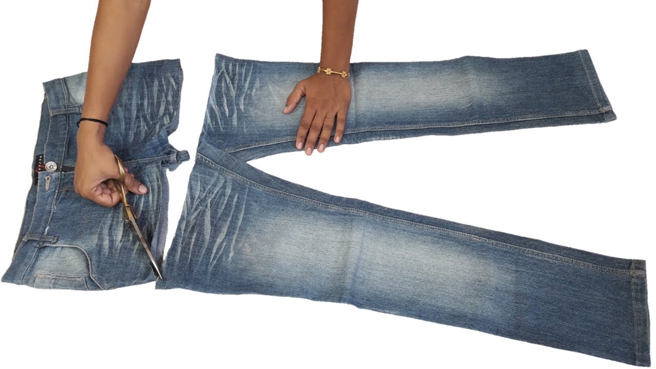 Diy Idea From old Jeans // Old jeans Transformation Idea // By Simple Cutting