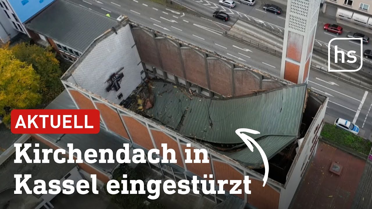 Großeinsatz in Kassel: Dach der Elisabethkirche ist eingestürzt | hessenschau