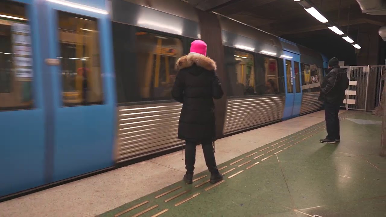Sweden, Stockholm, 2X subway ride from Zinkensdamm to Skärholmen