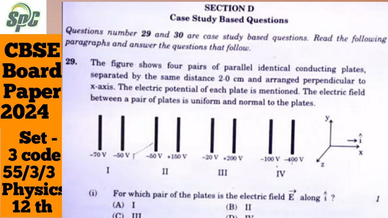 Q 29 The figure shows four pairs of parallel identical ...... Section - D Case Study Based Question