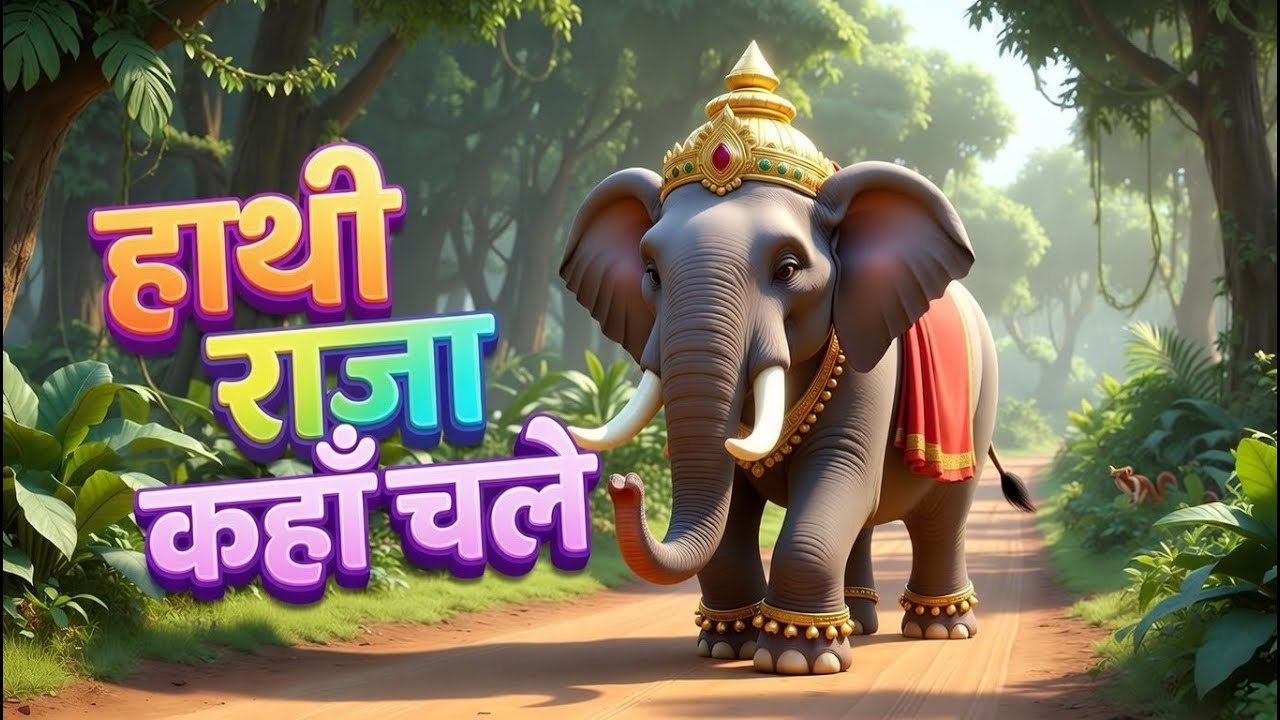 हाथी राजा कहाँ चले 🐘 | Hindi Rhymes for Kids | 3D Cartoon Baby Songs | Kids Hindi Poem
