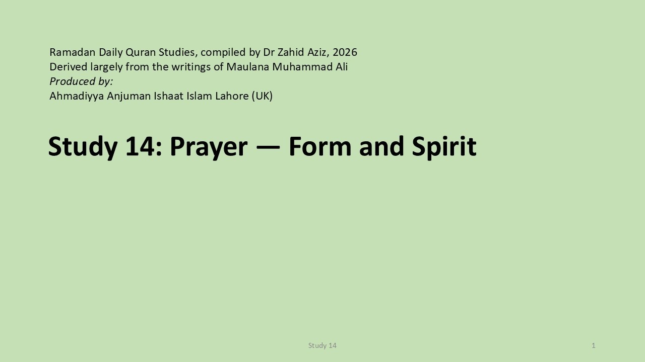 Study 14: Prayer — Form and Spirit
