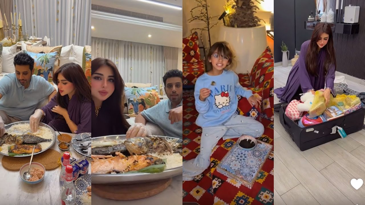 كملنا فطورنا في البيت اول اكله بعد الرجوع من السفر🍽️🇦🇪تفريغ شنط السفر 🧳✈️